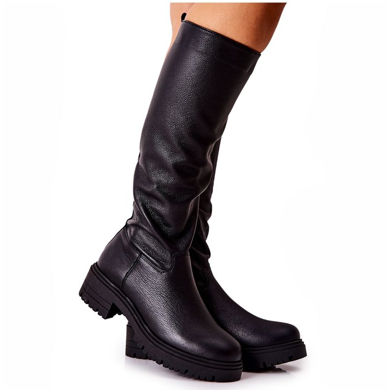 Nahkasaappaat Black Nicole 2685 musta