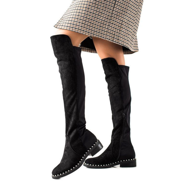 Marquiz Ylipolvisaappaat helmillä musta