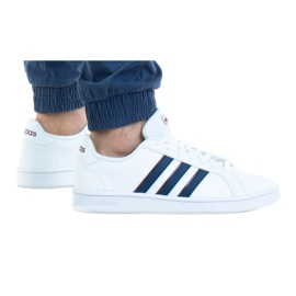 Adidas Grand Court Base M GY8391 -kengät valkoinen sininen