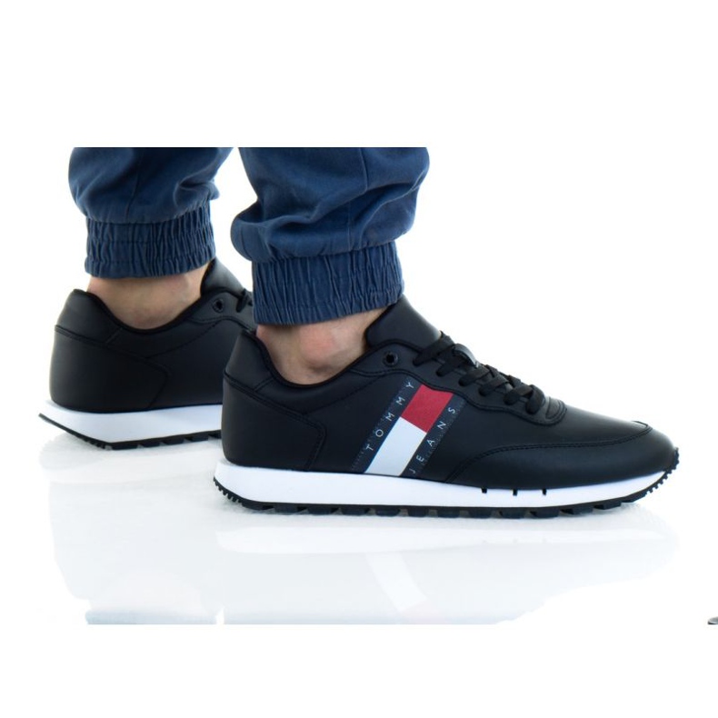 Tommy Hilfiger Tommy Jeans Leather Bds M EMOEM00898 kengät valkoinen musta punainen