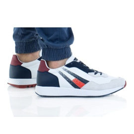 Tommy Hilfiger Track Cleat Mix Runner M EMOEMO0872 Ogy kengät valkoinen punainen tummansininen