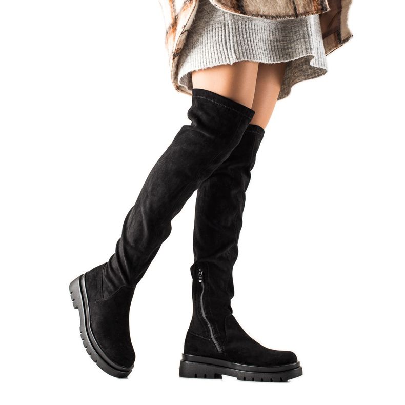 Sixth Sense Mokkanahkaiset reisisaappaat alustalla musta