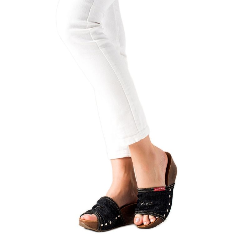 M.Daszyński Wedge sandaalit musta