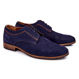 Bednarek Polish Shoes Nahkainen Nubuck kengät Bednarek 684 Tummansininen ruskea