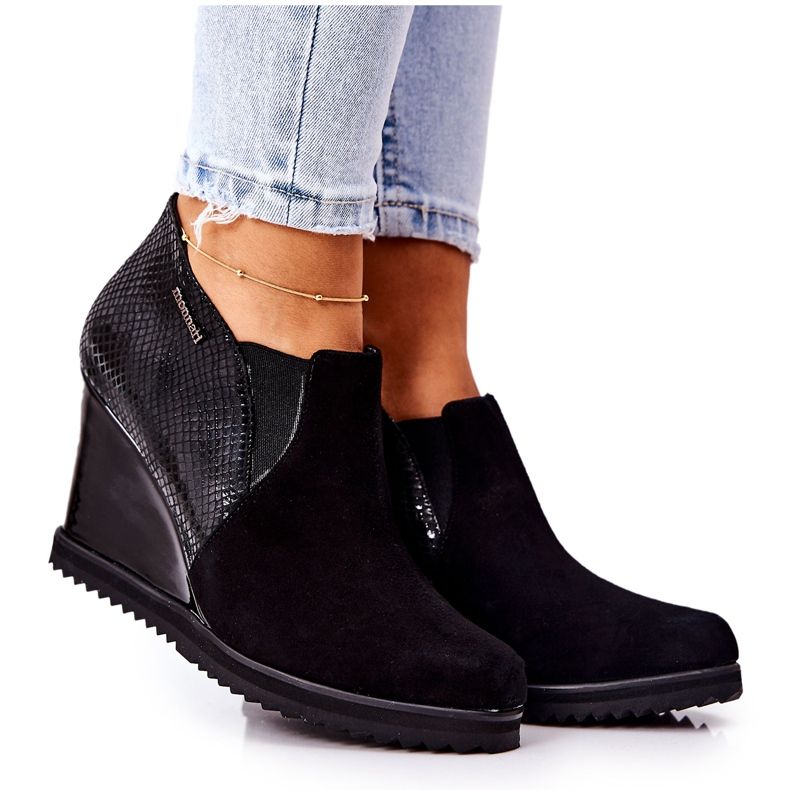 Saappaat Wedge Animal Pattern Monnari 0990-020 Musta