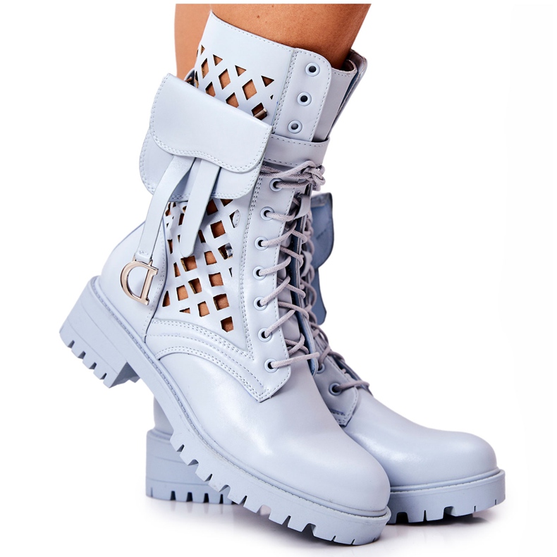 PS1 Harjakattoiset saappaat munuaisella Blue Rock Star sininen