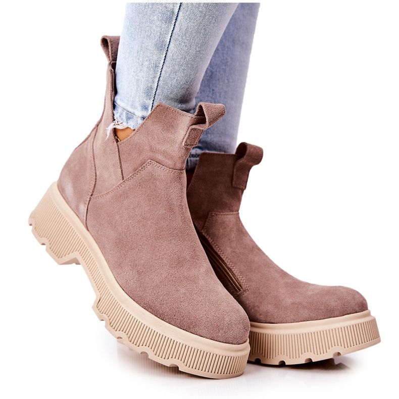 Lewski Shoes Suede Workery Lewski 3104 / P Cappucino-saappaat beige