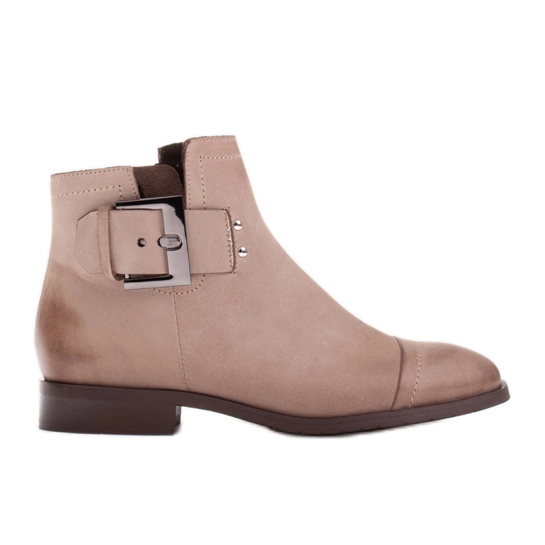 Marco Shoes Saappaat koristeellisella soljella beige