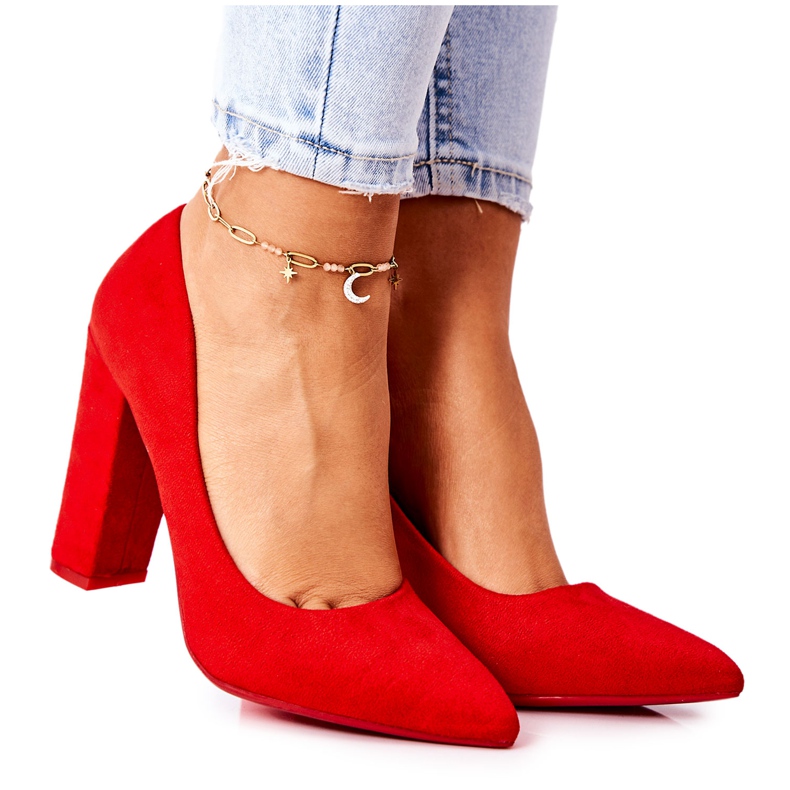 WS1 Mokkanahkapumput punaisessa Valoris-palkissa punainen