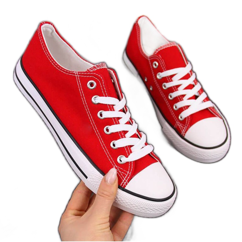 Tekstiiliset matalat tennarit Atletico W ATC266H punainen valkoinen