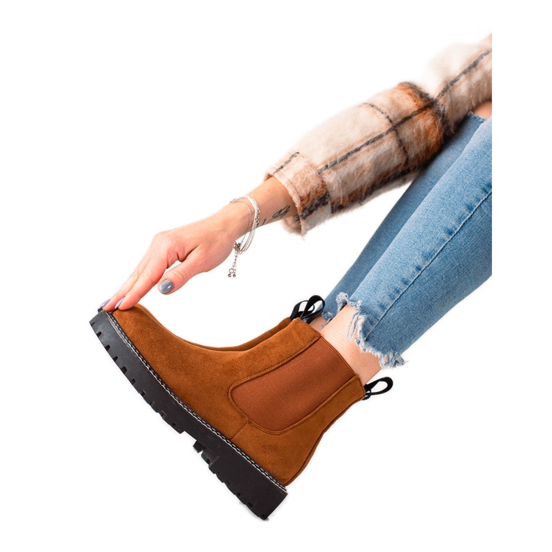 Ideal Shoes Mokkanahkaiset alustanilkkurit ruskea