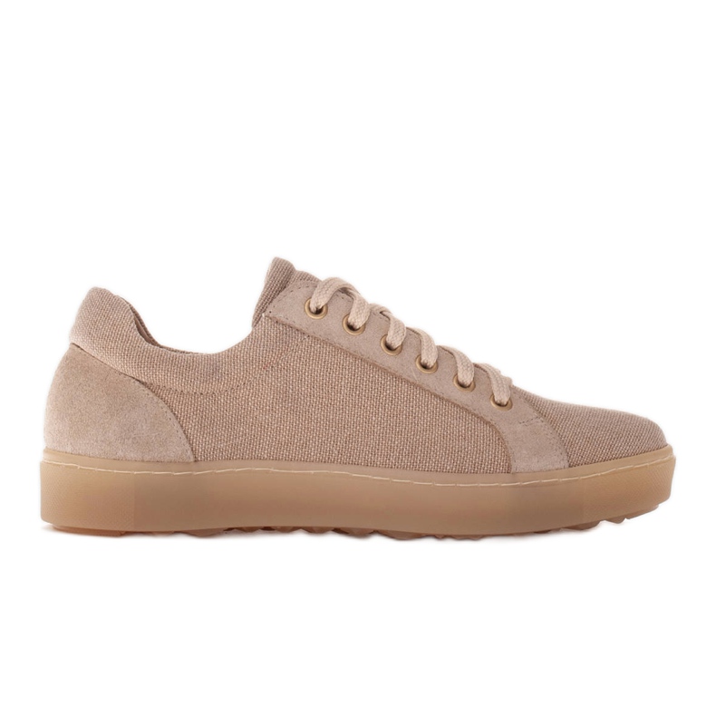 Marco Shoes Kankaasta ja nahasta valmistetut urheilukengät beige