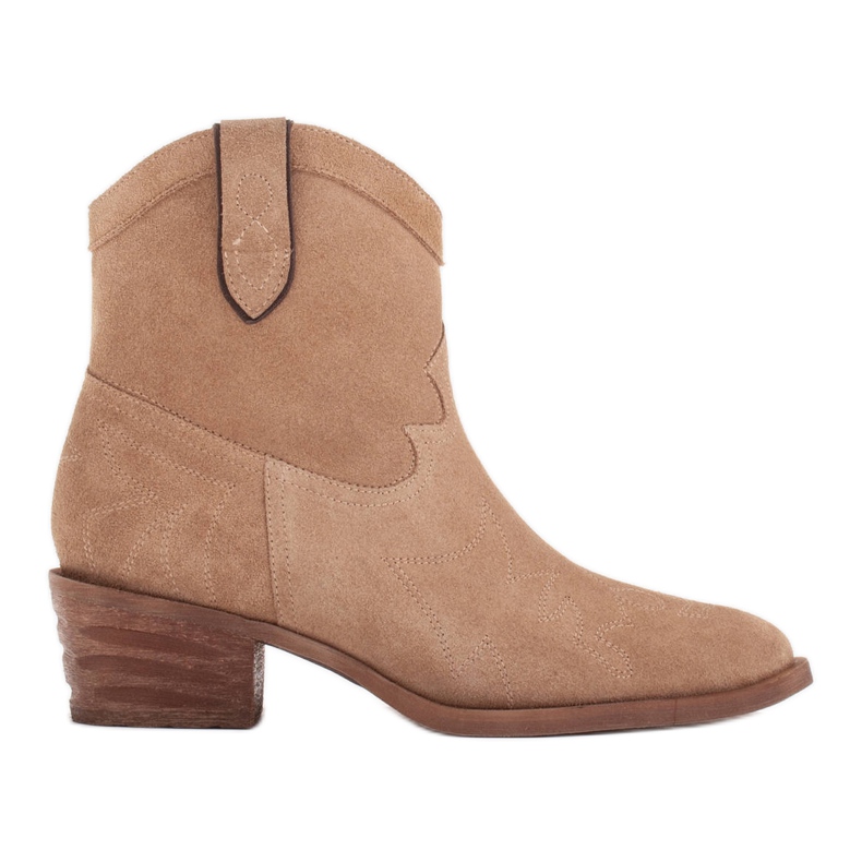 Marco Shoes Mukavat cowboy-saappaat luonnollisesta mokkasta beige