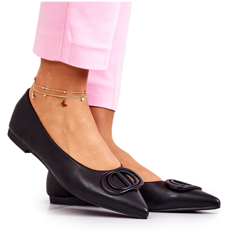 PS1 Nahkaballerinat Spitz Black Rachelle -väreissä musta