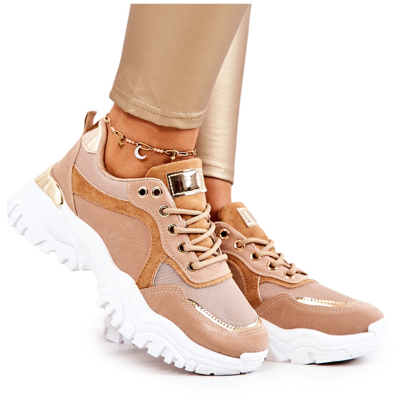 FS2 Tennarit alustalla Ruskea Sallie beige kultainen