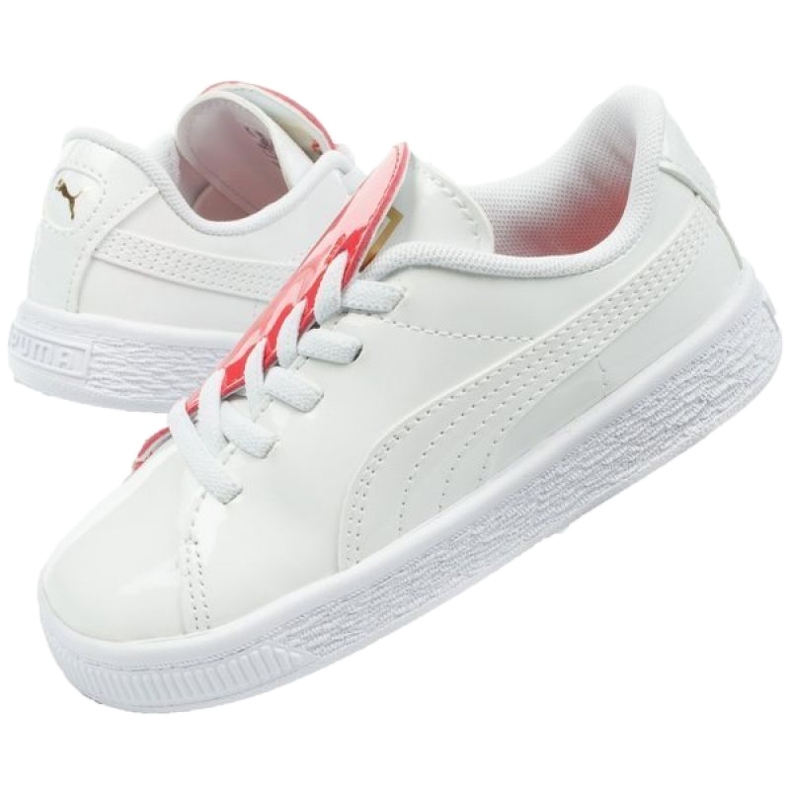 Puma Basket Crush Patent Vauvan kengät 369676 01 valkoinen
