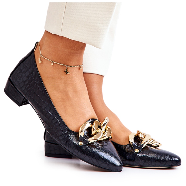 PA2 Nahkaiset Snake Pumps Musta Elissabeth