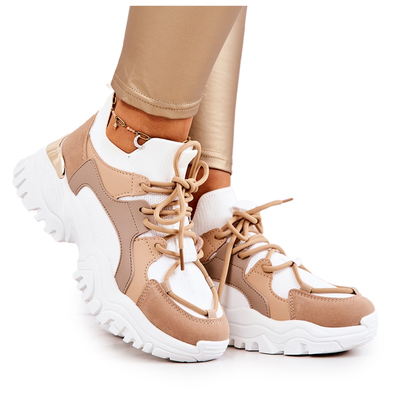 FS2 Urheilukengät Tennarit Sukat beige ja valkoinen Colleen