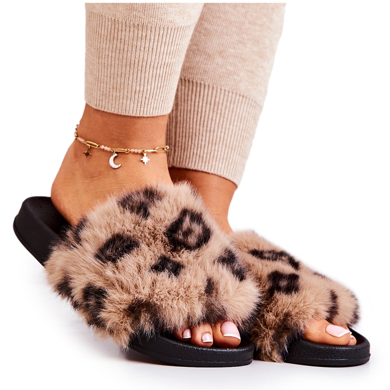 PM1 Tossut turkisella, kumi Leopardinruskea Noelle beige