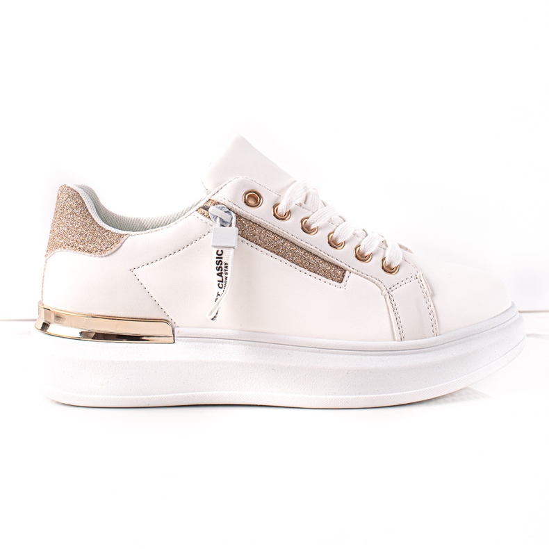 BUONAROTTI Valkoiset tennarit koristeellisella vetoketjulla valkoinen