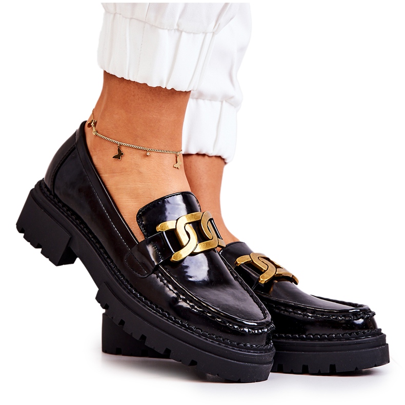 PL5 Lakatut loaferit La.Fi-koristeella Musta Laurene