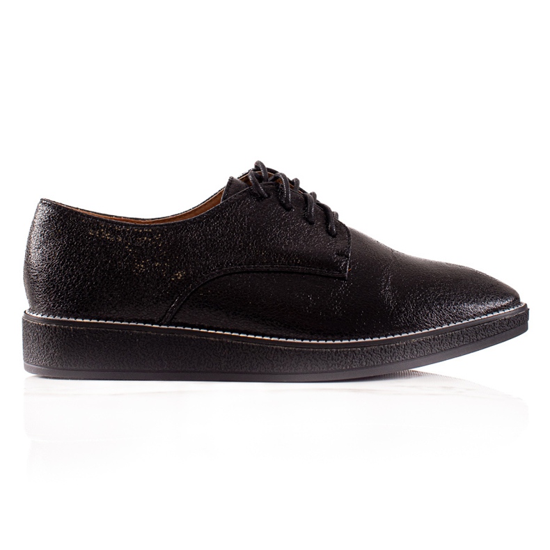 TRENDI Kiiltävät nauhakengät musta