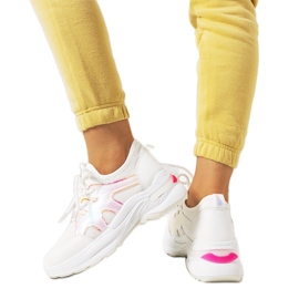 Vaaleanpunaiset ja valkoiset Bates-lenkkarit valkoinen vaaleanpunainen