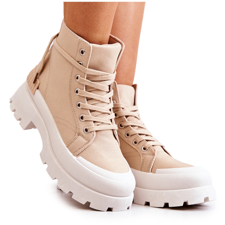 PS1 Uskollinen tummanbeige sidottu vaelluskengät