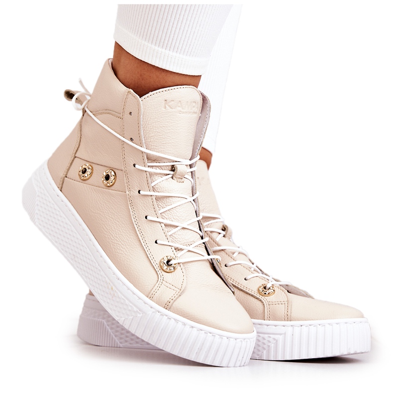 PK1 High Boot nahkalenkkarit beige Ashlee
