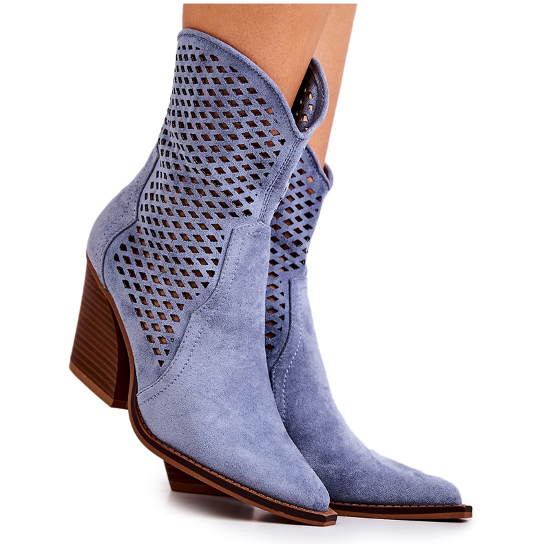 FB1 Harjakattoiset Cowboysaappaat Post Sininen Caroline