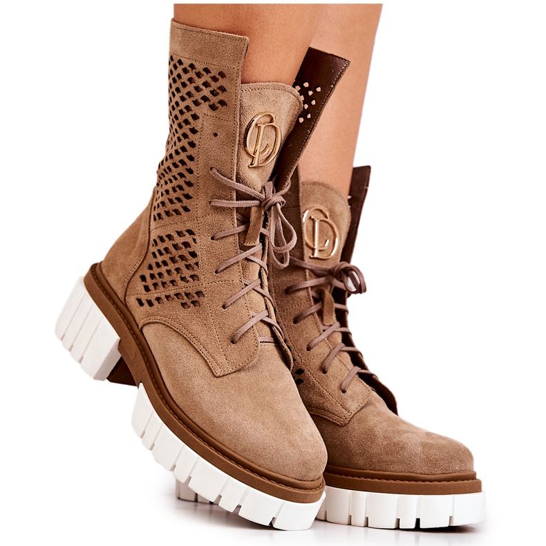 Nahkasaappaat Workers Nicole Vaaleanruskea 2706