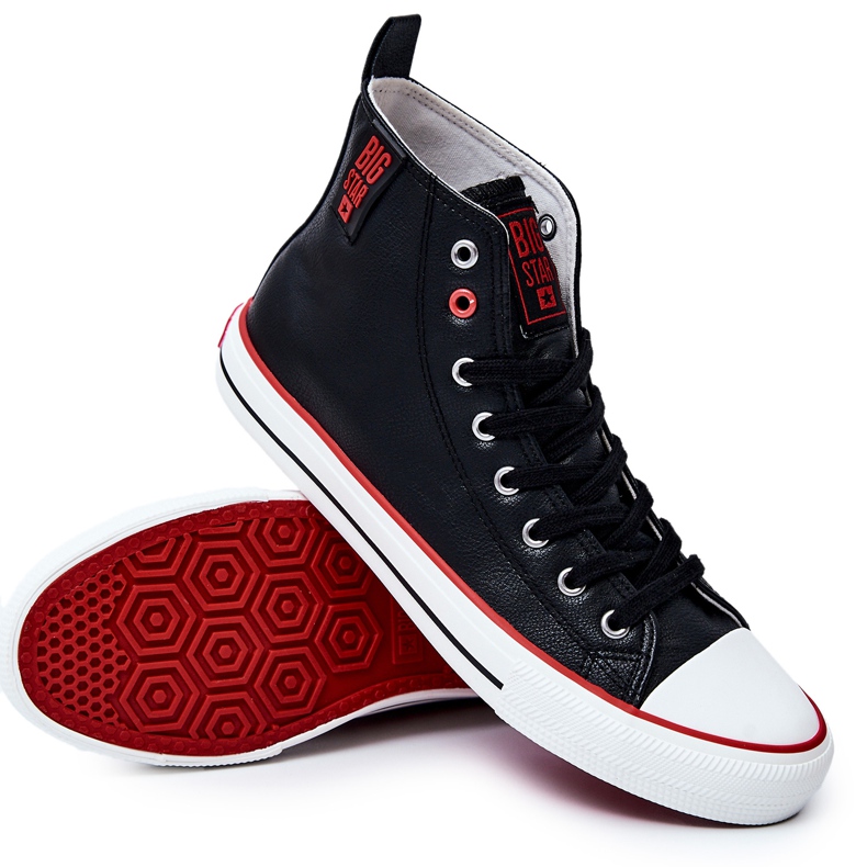 Miesten korkeat nahkalenkkarit Big Star JJ174070 musta