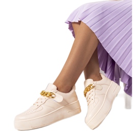 Vaaleanpunaiset lenkkarit Memphis-ketjulla beige