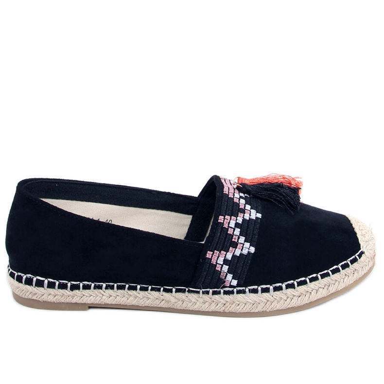 Boho espadrillit Birna Black -hapsuilla musta
