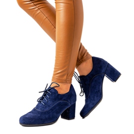 Tummansiniset nilkkurit Bird-tolppassa laivastonsininen