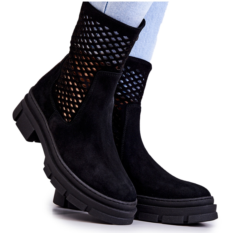 Nahkasaappaat Workers Nicole Black 2711 musta