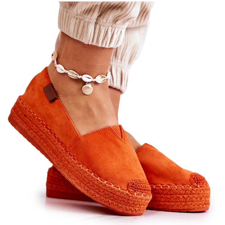 FB2 Lesley Orange Slip-On Suede Espadrilles oranssi