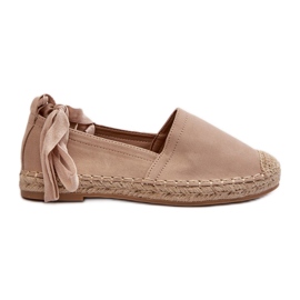 FB1 Sidottu beige mokkanahka Espadrilles Ismann