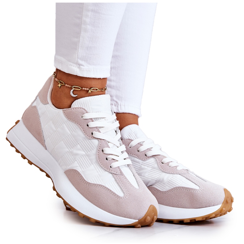 FJ1 Klassiset urheilukengät, sidottu valkoinen ja beige Patrice