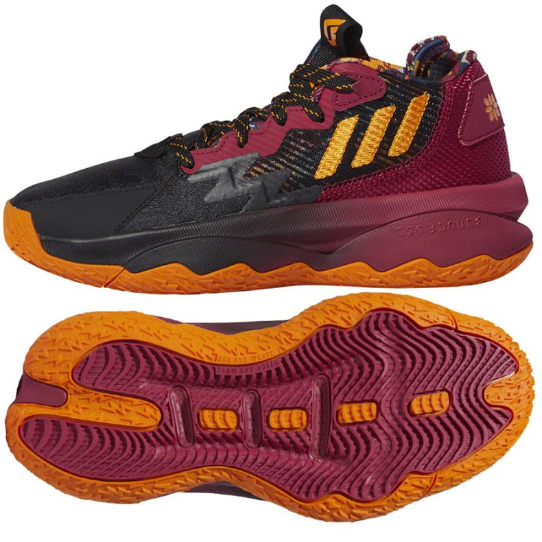 Adidas Dame 8 Jr GW3862 koripallokenkä monivärinen musta
