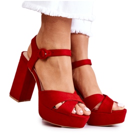 FM1 Suede Red Heeled sandaalit Semilla punainen