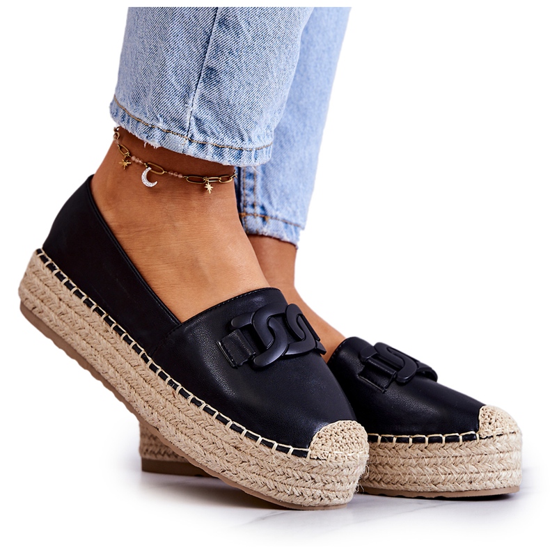 FB2 Klassiset espadrillit mustalla Julianne alustalla