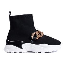 TRENDI Slip-on lenkkarit ketjulla musta