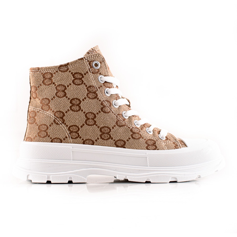 Bona Kuvioidut korkeat lenkkarit ruskea