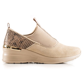 Filippo Nahkaiset Slip-On lenkkarit beige ruskea