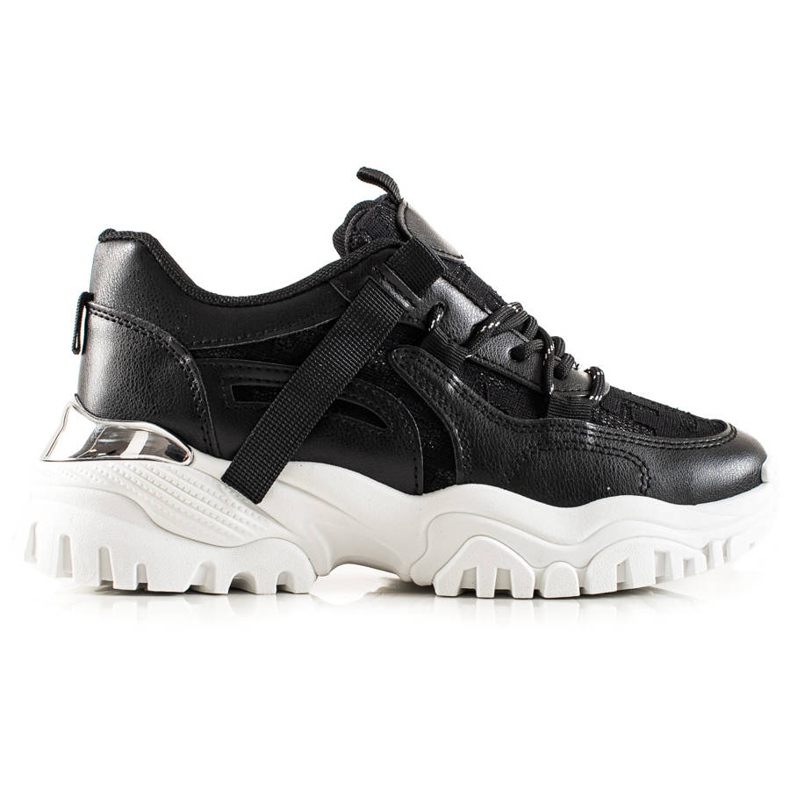 TRENDI Muodikkaat lenkkarit glitterillä musta