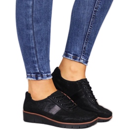 Nahkakengät kiilassa Filippo W PAW68A mustat