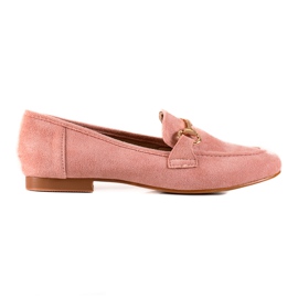 Seastar Mokassiinit kultaisella koristeella vaaleanpunainen