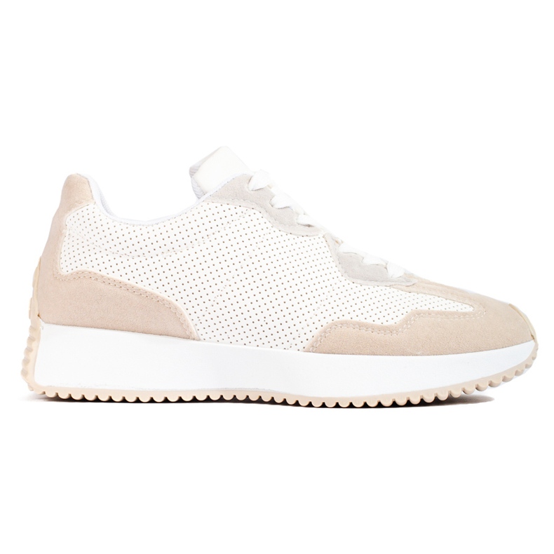 TRENDI Rento urheilukengät alustalla beige valkoinen harmaa