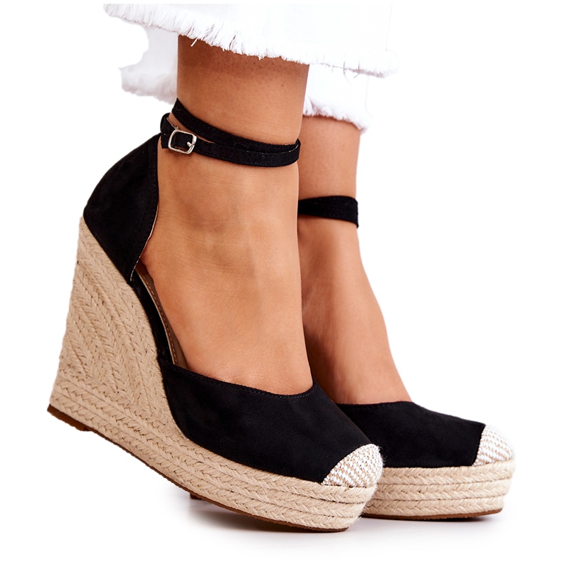 FM1 Nemeira Black Espadrilles On Wedge musta